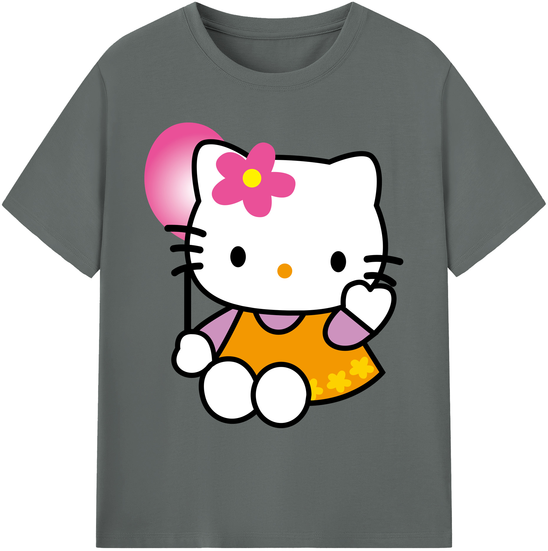 （画像用） Hello Kitty ハローキティ 綿100％ メンズ半袖Tシャツ｜肌触りやわらか＆通気性